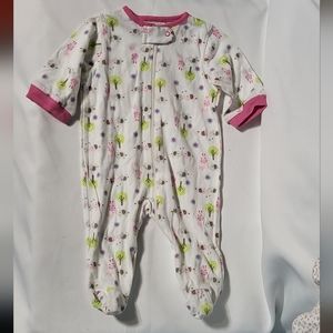 Gerber Baby Girls 0-3M Zip Up Long Sleeve Footie